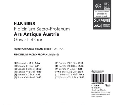 Ars Antiqua Austria, Heinrich Ignaz Franz von Biber (1644-1704) & Gunar Letzbor - Fidicinium Sacro-Profanum (Hybrid SACD)