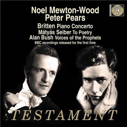 Benjamin Britten (1913-1976), Matyas Seiber (1905-1960), Alan Bush, Peter Pears & Noel Mewton-Wood - Piano Concerto / To Poetry / Voices Of The Prophets