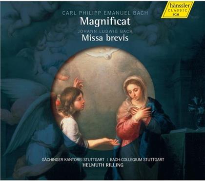 Carl Philipp Emanuel Bach (1714-1788), Johann Ludwig Bach, Helmuth Rilling & Bach Collegium Stuttgart - Magnificat, Missa Brevis (2 CD)