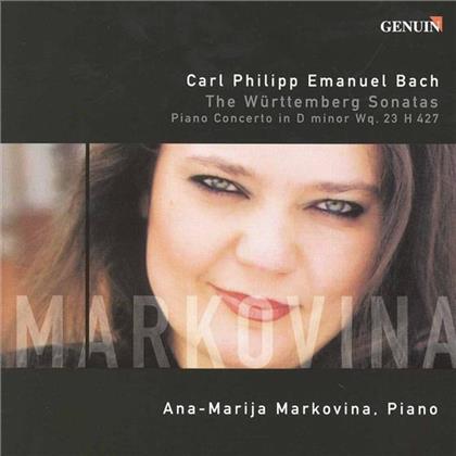 Carl Philipp Emanuel Bach (1714-1788) & Ana-Marija Markovina - Württembergische Sonatas, Piano Concerto in D minor Wq. 23 H 427 (2 CDs)
