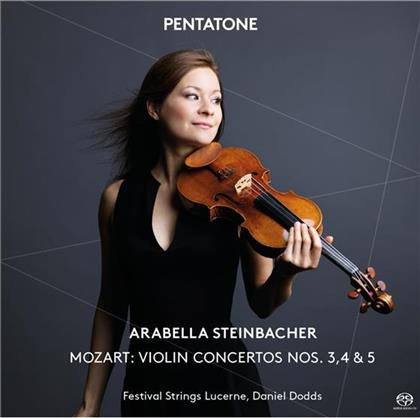 Wolfgang Amadeus Mozart (1756-1791), Daniel Dodds, Arabella Steinbacher & Festival Strings Lucerne - Violin Concertos Nos. 3, 4 & 5 (Hybrid SACD)