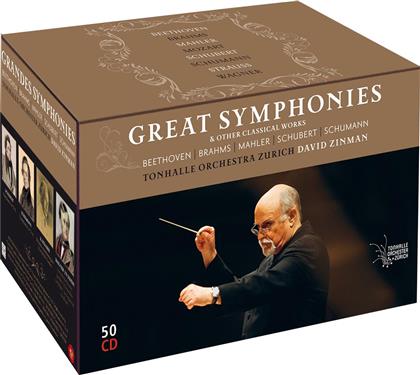 David Zinman, Tonhalle Orchester Zürich, Ludwig van Beethoven (1770-1827), Johannes Brahms (1833-1897), … - Great Symphonies. The Zurich Years 1995 -2014 (50 CD)