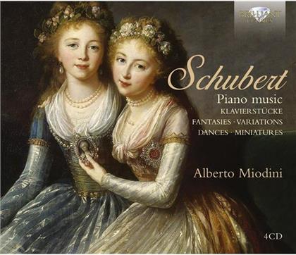 Franz Schubert (1797-1828) & Alberto Miodini - Piano Music - Klavierstücke, Fantaasies, Variations, Dances, Miniatures (4 CDs)