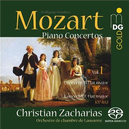 Wolfgang Amadeus Mozart (1756-1791), Christian Zacharias, Christian Zacharias & Orchestre de Chambre de Lausanne - Piano Concertos Vol. 1 (Hybrid SACD)