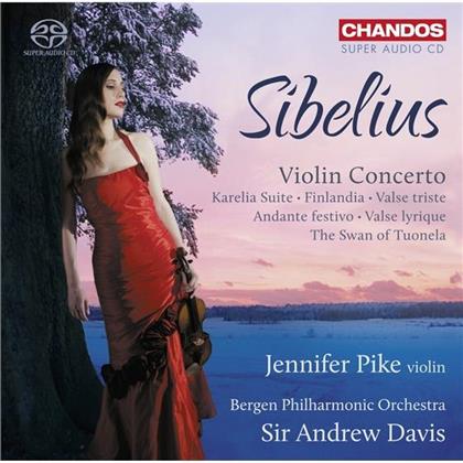 Jean Sibelius (1865-1957), Sir Andrew Davis, Jennifer Pike & Bergen Philharmonic Orchestra - Violinkonzert / Karelia / Tuonela / Valse Lyrique / Valse Triste / Andante Festivo (SACD)