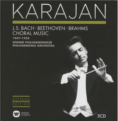 Johann Sebastian Bach (1685-1750), Ludwig van Beethoven (1770-1827), Johannes Brahms (1833-1897), Herbert von Karajan, … - Choral Music - Chorwerke - 1947-1958 (Version Remasterisée, 5 CD)