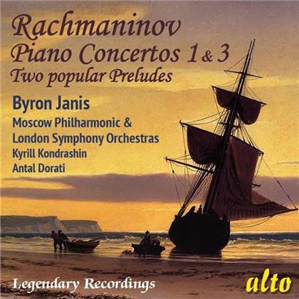 Sergej Rachmaninoff (1873-1943), Kirill Kondraschin, Antal Doráti (1906-1988), Byron Janis, … - Piano Concertos 1 + 3
