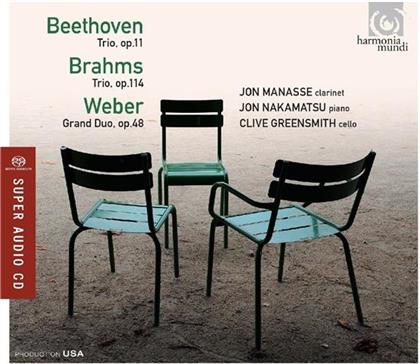 Ludwig van Beethoven (1770-1827), Johannes Brahms (1833-1897), Carl Maria von Weber (1786-1826), John Manasse, … - Trio Op.11 / Trio Op.114 / Grand Duo Concertant