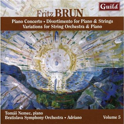 Fritz Brun, Adriano Nemec & Bratislava Symphony Orchestra - Piano Concerto, Divertimento And Var.