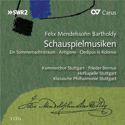 Felix Mendelssohn-Bartholdy (1809-1847), Frieder Bernius & Kammerchor Stuttgart - Schauspielmusiken (3 CDs)