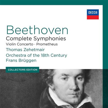 Ludwig van Beethoven (1770-1827), Frans Brüggen, Thomas Zehetmair & Orchestra Of The 18th Century - Complete Symphonies / Violinconcerto / Creatures Of Prometheus (7 CD)