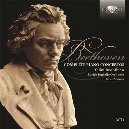 Ludwig van Beethoven (1770-1827), David Zinman, Yefim Bronfman, Zurich Tonhalle Orchestra & Schweizer Kammerchor - Klavierkonzerte (3 CDs)