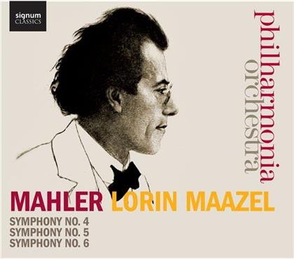 Gustav Mahler (1860-1911), Lorin Maazel, Sarah Fox & Philharmonia Orchestra - Symphony Nr. 4, 5 & 6 (3 CDs)