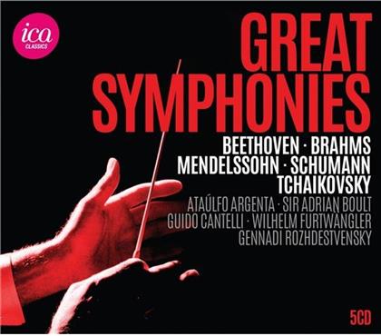 Ludwig van Beethoven (1770-1827), Felix Mendelssohn-Bartholdy (1809-1847), Robert Schumann (1810-1856) & + - Great Symphonies (5 CDs)
