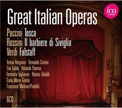 Giacomo Puccini (1858-1924), Gioachino Rossini (1792-1868) & Giuseppe Verdi (1813-1901) - Tosca/Barbiere/Falstaff (6 CDs)