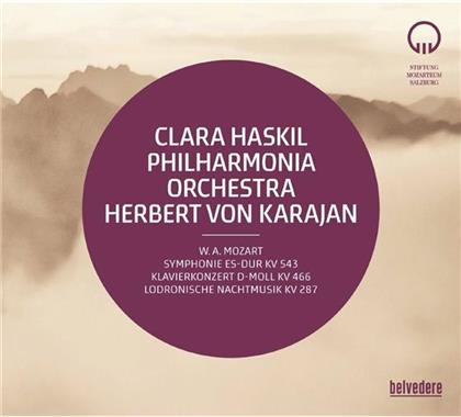 Wolfgang Amadeus Mozart (1756-1791), Herbert von Karajan, Clara Haskil & Philharmonia Orchestra - Symphonie Es-Dur KV543, Klavierkonzert D-Moll KV466, Lodronische Nachtmusik KV287 (2 CDs)