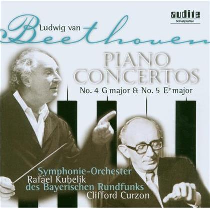 Ludwig van Beethoven (1770-1827), Rafael Kubelik, Clifford Curzon & Symphonieorchester des Bayerischen Rundfunks - Piano Concertos No. 4 & 5 - 14./15. Februar 1977