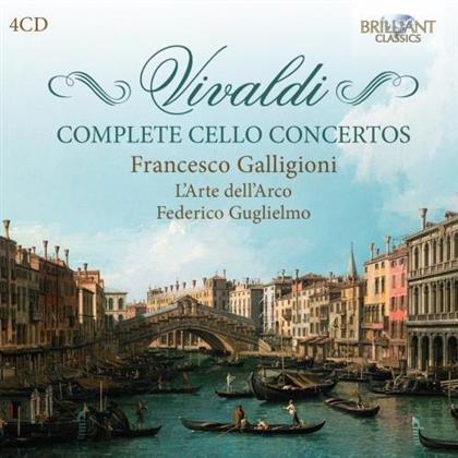 Antonio Vivaldi (1678-1741), Federico Guglielmo, Francesco Galligioni & L'Arte Dell'Arco - Komplette Cellokonzerte - Comploete Cello Concertos (4 CDs)