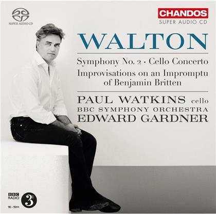 Sir William Walton (1902-1983), Edward Gardner, Paul Watkins & BBC Symphony Orchestra - Improvisations On An Impromptu Of Benjamin Britten, Cello Concerto, Symphony No. 2 (Hybrid SACD)