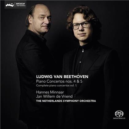 Ludwig van Beethoven (1770-1827), Jan Willem de Vriend, Hannes Minnaar & Netherland Symphony Orchestra The - Piano Concertos 4 & 5 (Hybrid SACD)