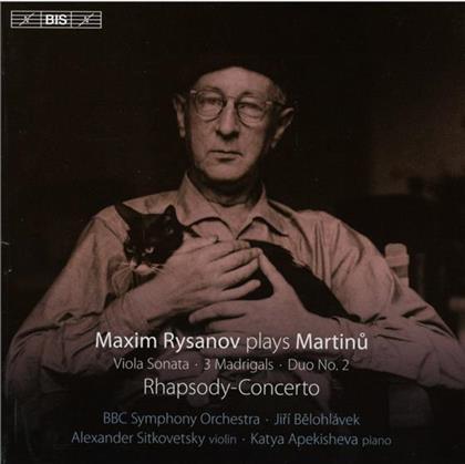 Alexander Sitkovetsky, Bohuslav Martinu (1890-1959), Maxim Rysanov & Katya Apekisheva - Rhapsody Concerto - Viola Sonata, 3 Madrigalls, Duo No. 2 (Hybrid SACD)