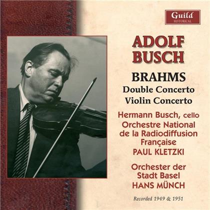 Johannes Brahms (1833-1897), Paul Kletzki (1900-1979), Hans Münch, Adolf Busch, Orchestre National De La Radiodiffusion Francaise, … - Doppelkonzert, Violinkonzert - 1949 & 1951