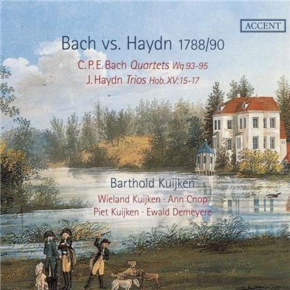 Barthold Kuijken, Wieland Kuijken, Anne Cnop, Piet Kuijken, Ewald Demeyere, … - Bach Vs. Haydn 1788/90 - Bach: Quartets Wq 93-95, Haydn: Trios Hob. XV:15-17 (2 CDs)
