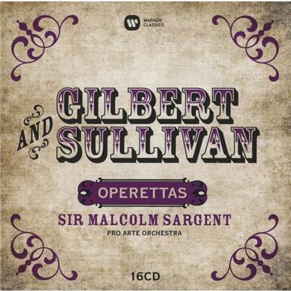 Alan Gilbert, Gilbert Sullivan, Malcolm Sargant Sir & Pro Arte Orchester - Operetten (16 CDs)