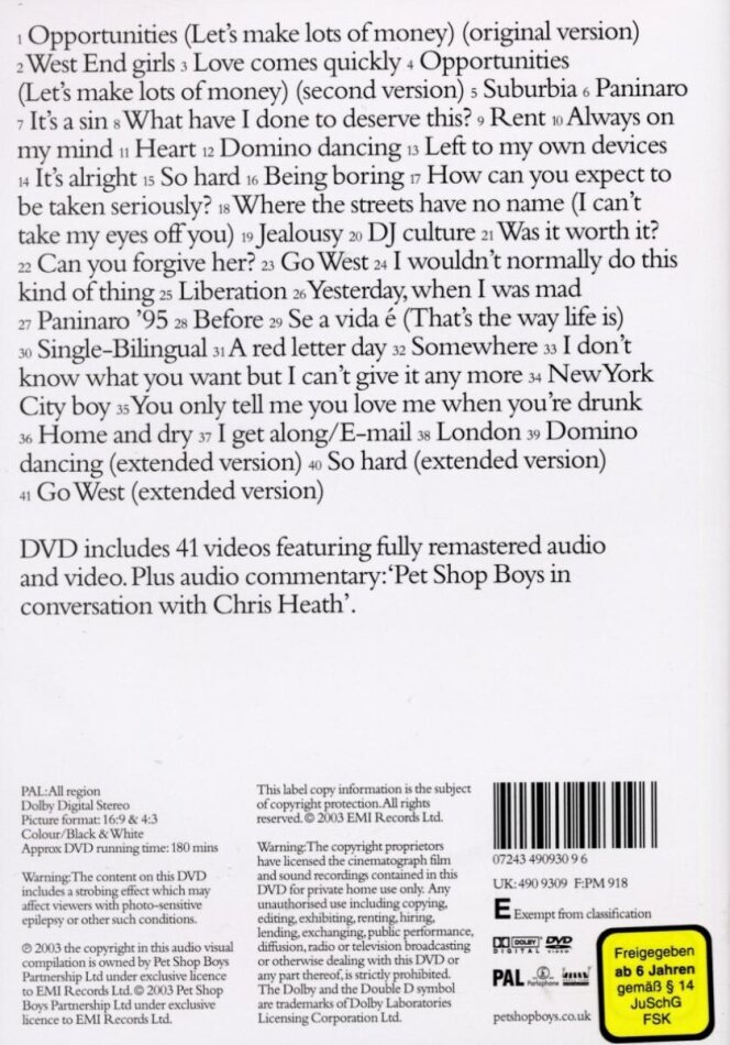 Pop Art The Videos By Pet Shop Boys Cede Com cede com