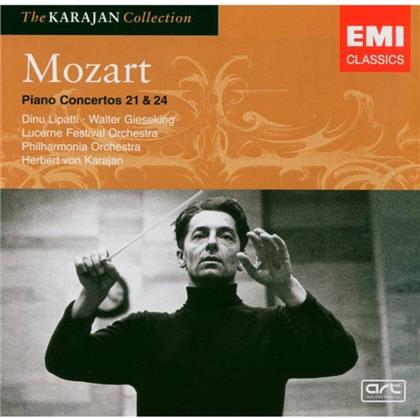Wolfgang Amadeus Mozart (1756-1791), Herbert von Karajan, Dinu Lipatti (1917-1950), Walter Gieseking (1895-1956), … - Klavierkonzert 21,24