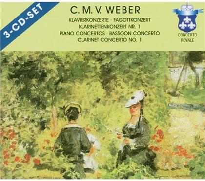 Div Orch.+Solisten & Carl Maria von Weber (1786-1826) - Klavier-, Fagott-, Klarinettenkonzert - (3 CDs)