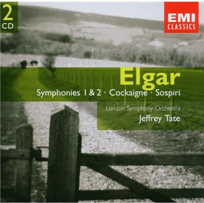 Jeffrey Tate & Sir Edward Elgar (1857-1934) - Sinfonie 1+2/Ouvertüren (2 CDs)
