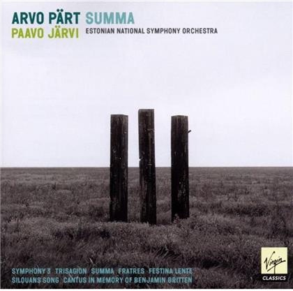 Paavo Jaervi & Arvo Pärt (*1935) - Summa/Symphony 3/Trisagion