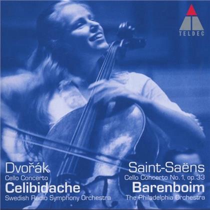Camille Saint-Saëns (1835-1921), Antonin Dvorák (1841-1904), Daniel Barenboim, Sergiu Celibidache, … - Cellokonzerte