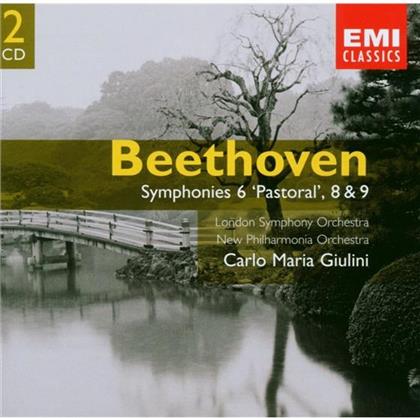 Carlo Maria Giulini & Ludwig van Beethoven (1770-1827) - Sinfonie 6,8,9 (2 CDs)