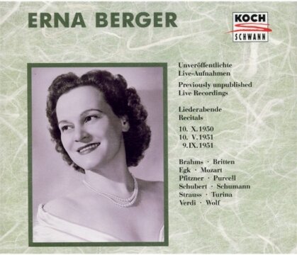 Erna Berger & Diverse Arien/Lieder - 3 Liederabende (3 CDs)