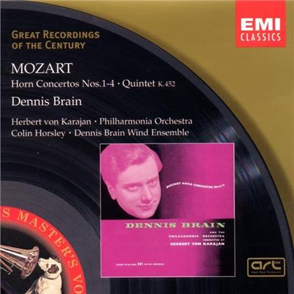 Colin Horsley, Wolfgang Amadeus Mozart (1756-1791), Herbert von Karajan, Dennis Brain, … - Hornkonzert 1-4, Quintet KV 452
