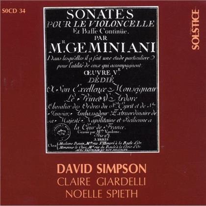 Giardelli Simpson & Francesco Geminiani (1687-1762) - Sonate Fuer Cello & Continuo