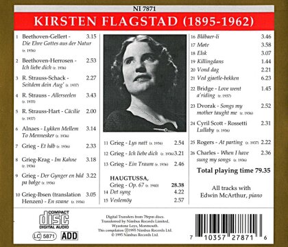 Kirsten Flagstad & Divers - In Song
