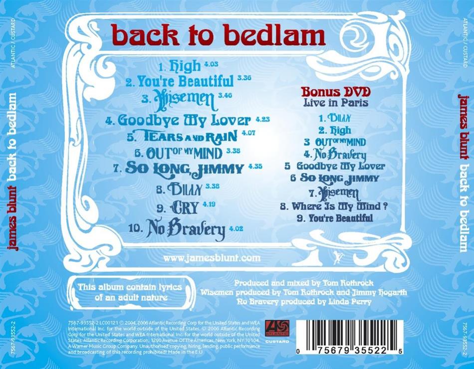 james blunt back to bedlam album cover