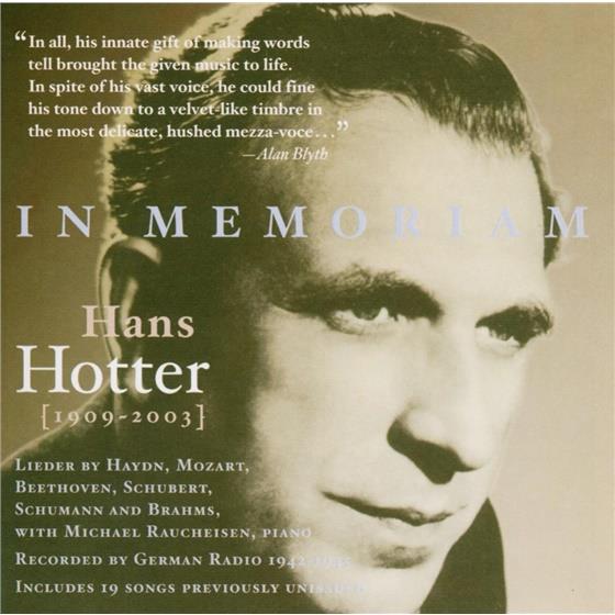 Hans Hotter - In Memoriam A Selection Of Lie 2 CD