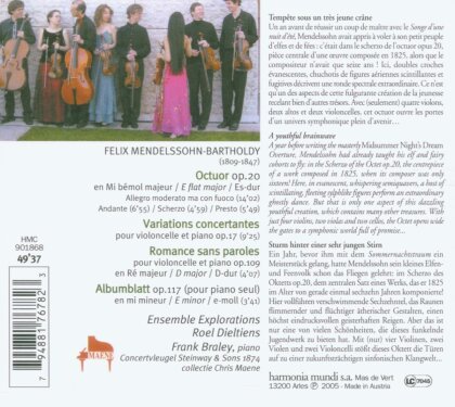 Ens Explorat/Braley & Felix Mendelssohn-Bartholdy (1809-1847) - Oktett/Var.F.Cello+Klavier