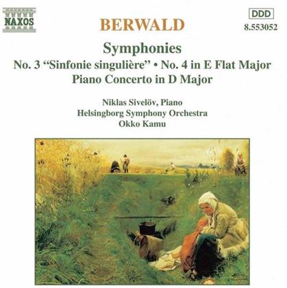 Sivelöv & Berwald - Sinfonie Nr 3+4/Klav.Konz.