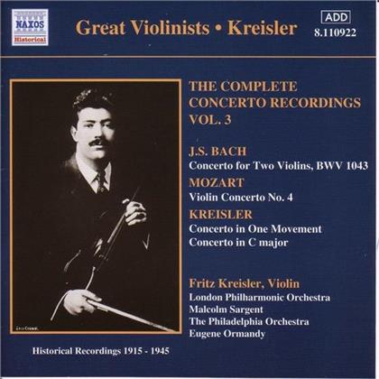 Kreisler & Bach/Mozart/Kreisler - Concerto Rec.3