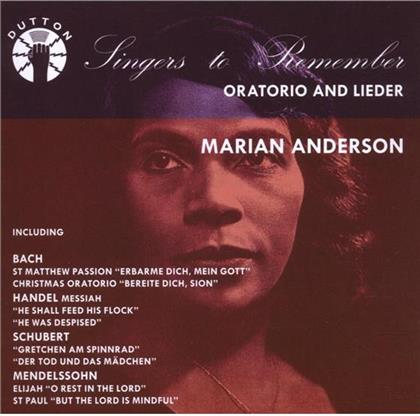 Marian Anderson & Various - Singers To Remember Oratorio &