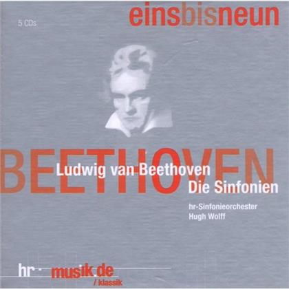 Wolff Hugh, So Hr & Ludwig van Beethoven (1770-1827) - Sinfonie Nr1-Nr9 (5 CDs)