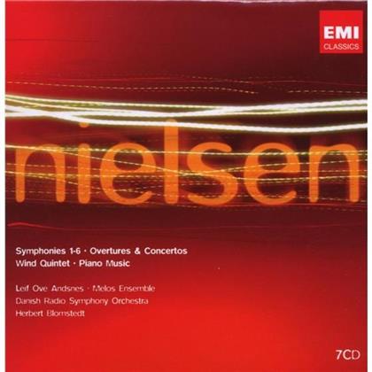 Herbert Blomstedt, Carl August Nielsen (1865-1931), Leif Ove Andsnes, Danish Radio Symphony Orchestra & Melos Ensemble - Nielsen (7 CDs)