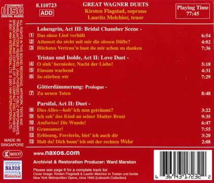 Flagstad Kirsten / Melchior & Richard Wagner (1813-1883) - Wagner Duets