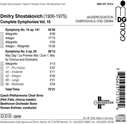 Czech Philharmonic Choir Brno & Dimitri Schostakowitsch (1906-1975) - Complete Symphonies Vol. 10