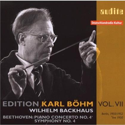 Ludwig van Beethoven (1770-1827), Karl Böhm, Wilhelm Backhaus & RIAS Sinfonieorchster - Klavierkonzert 4 1950 / Sinfonie 4 1952